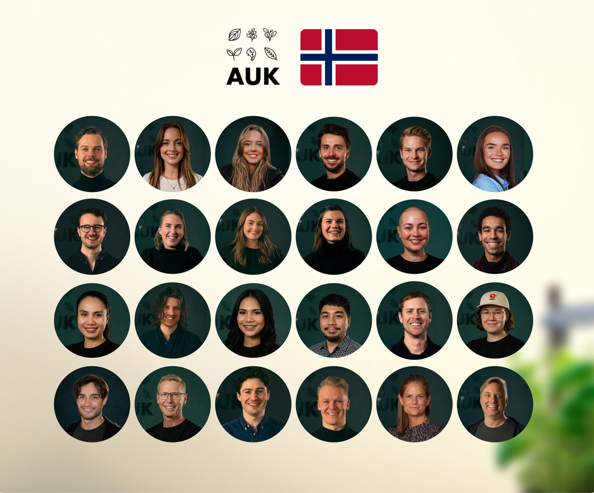 Kart · verdenskart med markeder markert i mykt grønt, Oslo markert med et blad